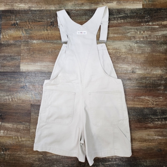 VINTAGE POLO RALPH LAUREN KHAKI OVERALLS SIZE MEDIUM - Picture 8 of 9